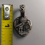 Sterling Silver Owl Ancient Coin Replica Pendant