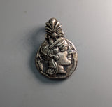 Sterling Silver Old Style Athena Ancient Coin Replica Pendant