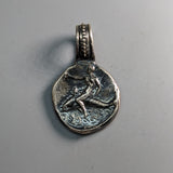 Sterling Silver Taras on Dolphin Ancient Coin Replica Pendant