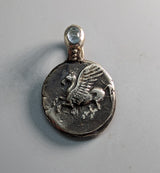 Sterling Silver Pegasus Ancient Coin Replica Pendant