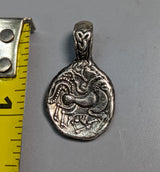 Sterling Silver Celtic Pony Ancient Coin Replica Pendant