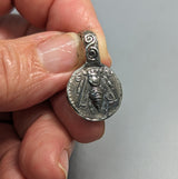 Sterling Silver Bee Ancient Coin Replica Pendant