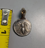 Sterling Silver Bee Ancient Coin Replica Pendant
