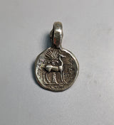 Sterling Silver Bee Ancient Coin Replica Pendant