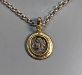 Arethusa/Pegasus AR Drachm, 14kt Gold Pendant