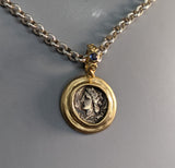 Arethusa/Pegasus AR Drachm, 14kt Gold Pendant