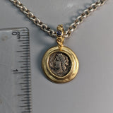 Arethusa/Pegasus AR Drachm, 14kt Gold Pendant