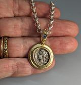 Arethusa/Pegasus AR Drachm, 14kt Gold Pendant