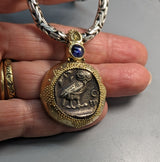 Old Style Athena Owl, AR Tetradrachm, 14kt Gold Pendant