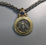 Bee, AR Tetradrachm, 14kt Gold Pendant with Emerald on Bail
