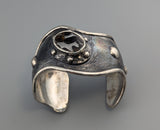 Pallasite Meteorite in Sterling Silver Cuff Bracelet