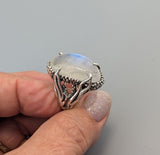 Rainbow Moonstone Sterling Silver Ring