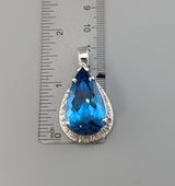 Swiss Blue Topaz Sterling Silver Pendant