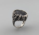 Pallasite, Sterling Silver Large Ring