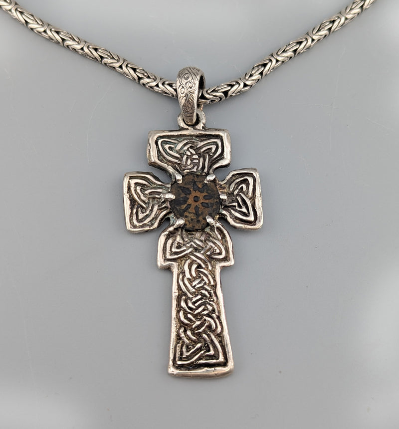 Widow's Mite on Sterling Silver Fahan Mura Celtic Cross
