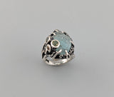 Natural Surface Aquamarine, Sterling Silver Ring