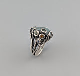 Natural Surface Aquamarine, Sterling Silver Ring