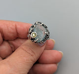 Natural Surface Aquamarine, Sterling Silver Ring