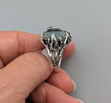 Natural Surface Aquamarine, Sterling Silver Ring