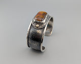 Marra Mamba Tiger Eye, Sterling Silver and 14kt Gold Cuff Bracelet