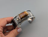 Marra Mamba Tiger Eye, Sterling Silver and 14kt Gold Cuff Bracelet