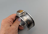 Marra Mamba Tiger Eye, Sterling Silver and 14kt Gold Cuff Bracelet