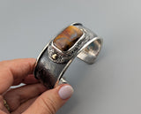 Marra Mamba Tiger Eye, Sterling Silver and 14kt Gold Cuff Bracelet