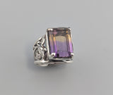 Fine Ametrine Sterling Silver Wide Band Ring
