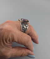 Fine Ametrine Sterling Silver Wide Band Ring