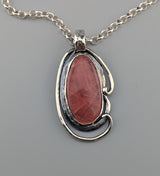 Fine Rhodochrosite Sterling Silver Pendant