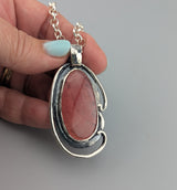 Fine Rhodochrosite Sterling Silver Pendant