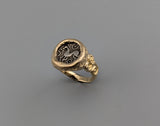 Ancient Celtic Pony Coin 14kt Gold Ring