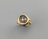 Ancient Celtic Pony Coin 14kt Gold Ring
