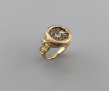 Ancient Celtic Pony Coin 14kt Gold Ring