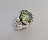 Bernd Munsteiner cut Tourmaline, Sterling Silver and 14kt Gold Ring