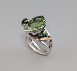 Bernd Munsteiner cut Tourmaline, Sterling Silver and 14kt Gold Ring