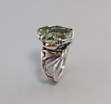 Bernd Munsteiner cut Tourmaline, Sterling Silver and 14kt Gold Ring
