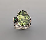 Bernd Munsteiner cut Tourmaline, Sterling Silver and 14kt Gold Ring