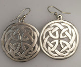 Book of Kells, Large Celtic Knotwork Sterling Silver Earrings with Rim