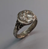 Sterling Silver Ancient Coin Replica Ring, Apollo
