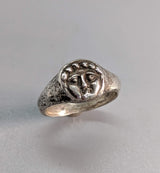 Sterling Silver Ancient Coin Replica Ring, Gorgon