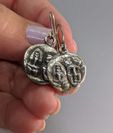 Sterling Silver Ancient Coin Replica Earrings, The Twins