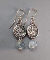 Sterling Silver Ancient Coin Replica Earrings, Octopus