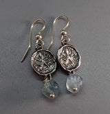 Sterling Silver Ancient Coin Replica Earrings, Octopus