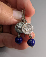 Sterling Silver Ancient Coin Replica Earrings, Pegasus