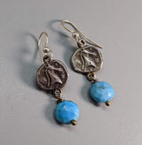 Sterling Silver Ancient Coin Replica Earrings, Horse Head