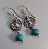 Sterling Silver Ancient Coin Replica Earrings, Horse Head