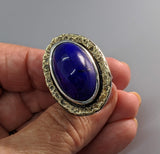 Lapis Sterling Silver Ring with 14kt Gold