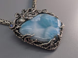 Larimar Sterling Silver Octopus Pendant