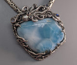 Larimar Sterling Silver Octopus Pendant